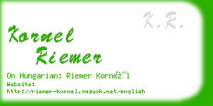 kornel riemer business card